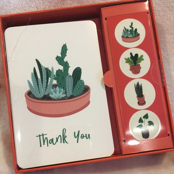 Potted Plants Succulents Cactus Thank You Note Boxed Set 12 notes 4 designs NWT - Picture 14 of 16